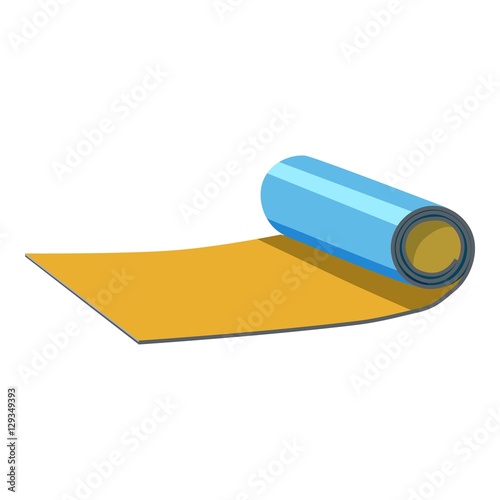 Rolled up mat icon. Cartoon illustration of rolled up map vector icon for web
