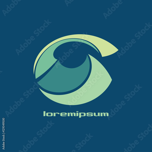 Eco logo template with simple shape. CMYK color mode