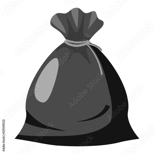 Bag of Santa Claus with gifts icon. Gray monochrome illustration of bag of Santa Claus with gifts vector icon for web