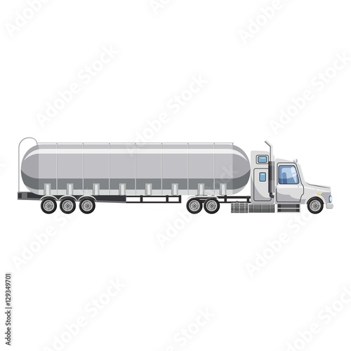 Truck carries petrol icon. Cartoon illustration of truck carries petrol vector icon for web