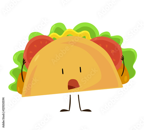 Funny fast food taco icon