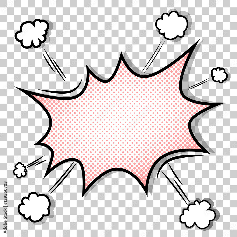 Transparent template. Boom comic book explosion Stock Vector | Adobe Stock