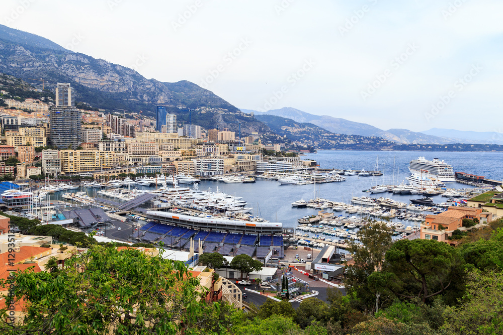 Monaco, view of the port and La Condamine.