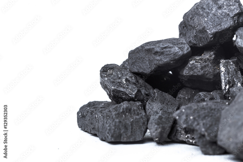 Natural wood charcoal Isolated on white Natural wood charcoal Isolated on white