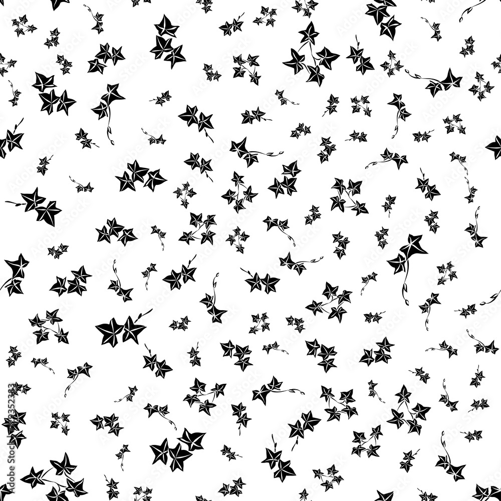 Black doodle ivy leaves Black doodle ivy leaves