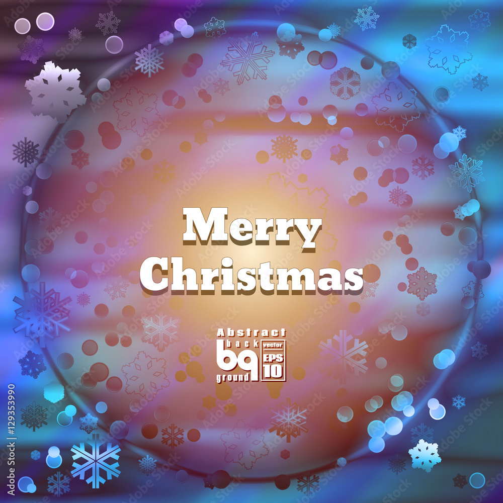 Naklejka premium Abstract background snowflakes Merry Christmas