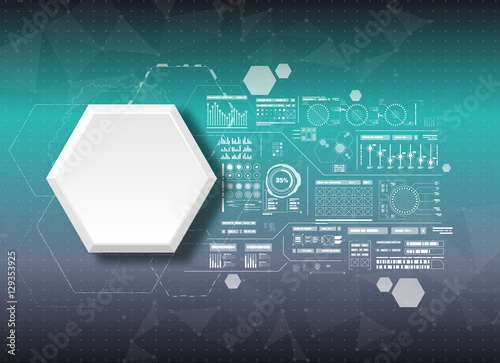 set of black and white infographic elements. futuristic user interface HUD