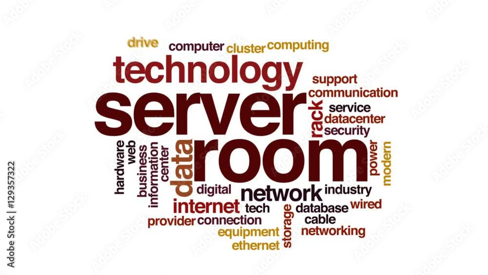 Server room animated word cloud. Server room animated word cloud.