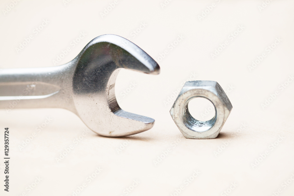 Bolt and nut with tools Bolt and nut with tools