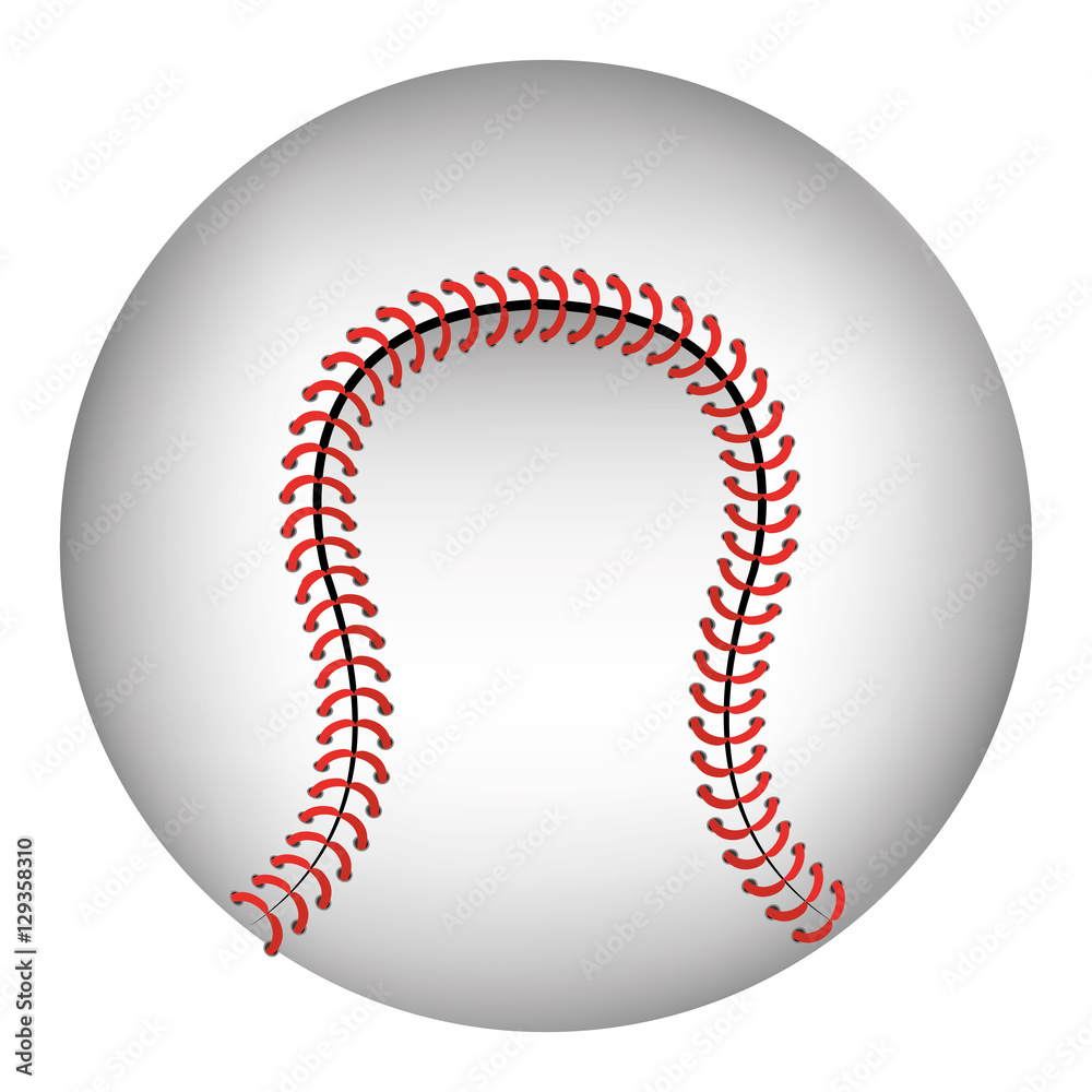 Baseball ball isolated icon over white background, vector illustration. Baseball ball isolated icon over white background, vector illustration.