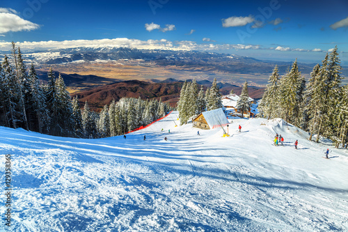 Spectacular ski resort in the Carpathians,Poiana Brasov,Romania,Europe © janoka82