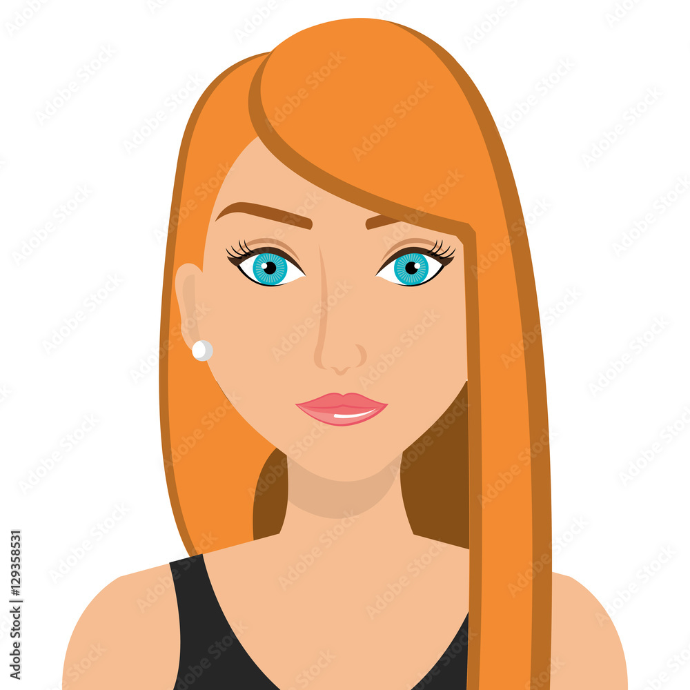 young woman cartoon character side view portrait on white background vector  illustration Stock Vector Image & Art - Alamy