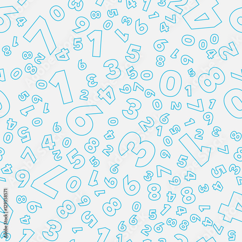 Seamless vector pattern - different numbers
