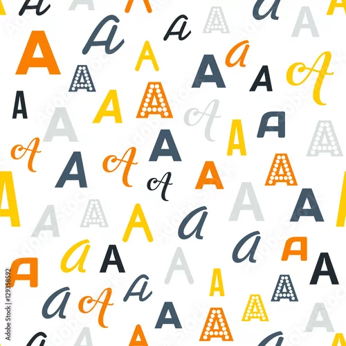 Tapety Bezszwowy wektoru wzór - różne litery A