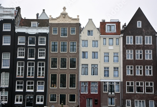 Row of very important mansions, located at the side of a canal, in Amsterdam