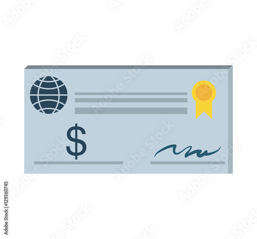 bank check paper isolated icon vector illustration design