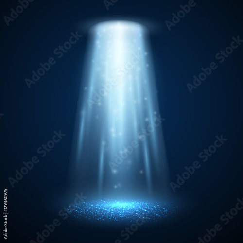 UFO light beam isolated. Vector illustration