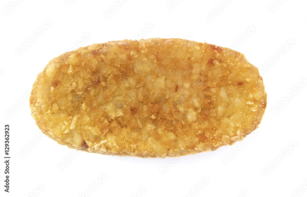Isolated hash brown on a white background. Isolated hash brown on a white background.