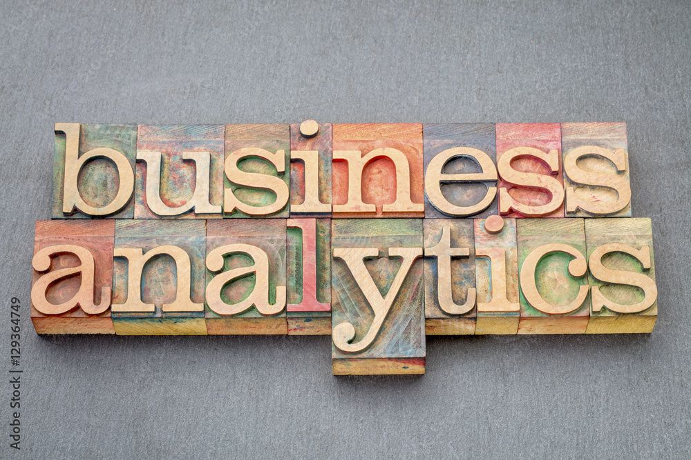 Fototapeta premium business analytics in wood type