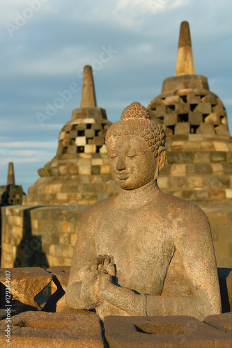 Borobudur -  9th-century Mahayana Buddhist temple in Magelang, Central Java, Indonesia.
