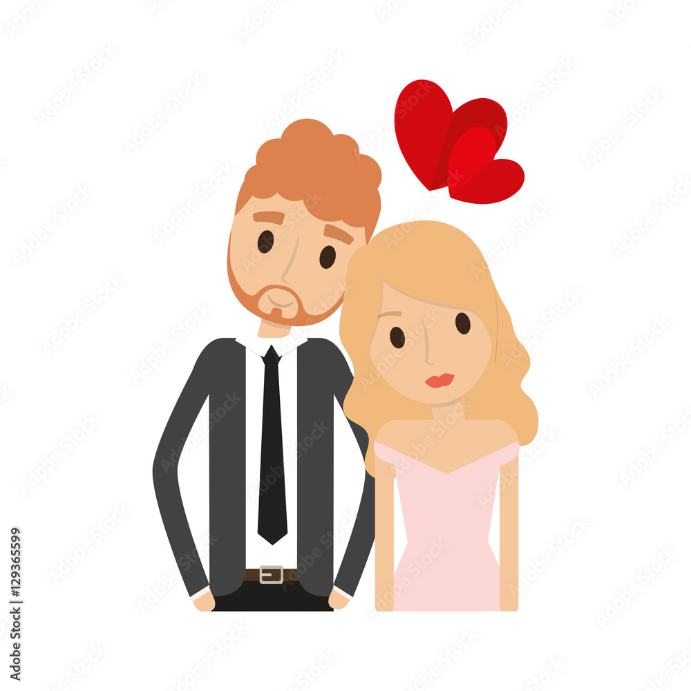 Couple of newlyweds frame decorative vector illustration design Couple of newlyweds frame decorative vector illustration design