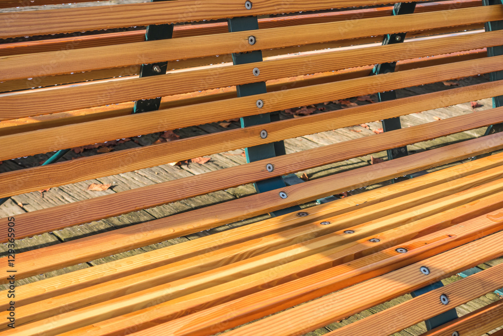 Fototapeta premium Wooden Bench Closeup