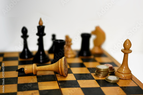 Abstract composition of chess figures. Fototapet