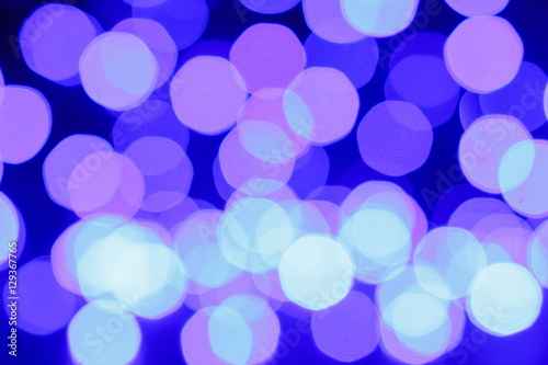 Blured purple and blue christmas light background