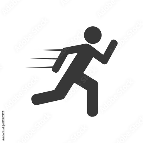 Human silhouette exercising icon vector illustration design