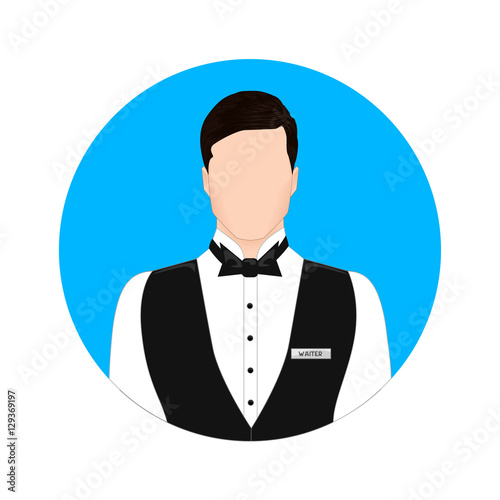 image of a waiter in the form of icons