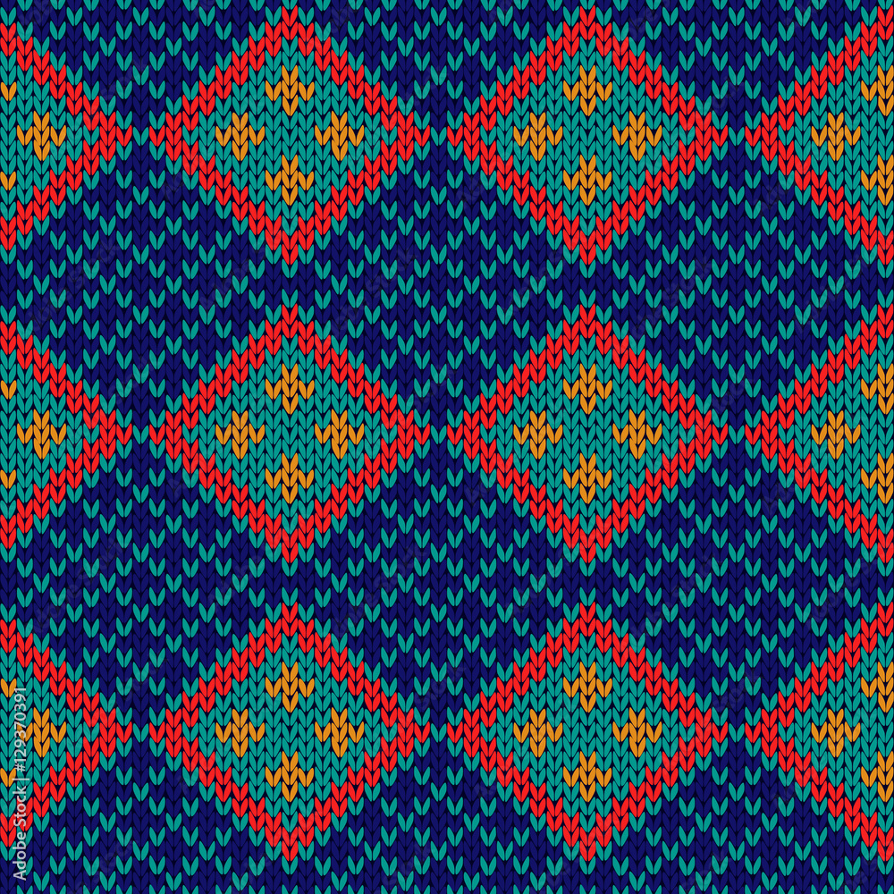 Seamless knitted rhombus pattern