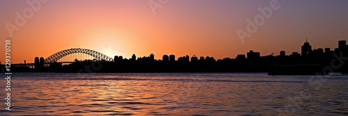 Orange Sunset. Sydney Skyline.
