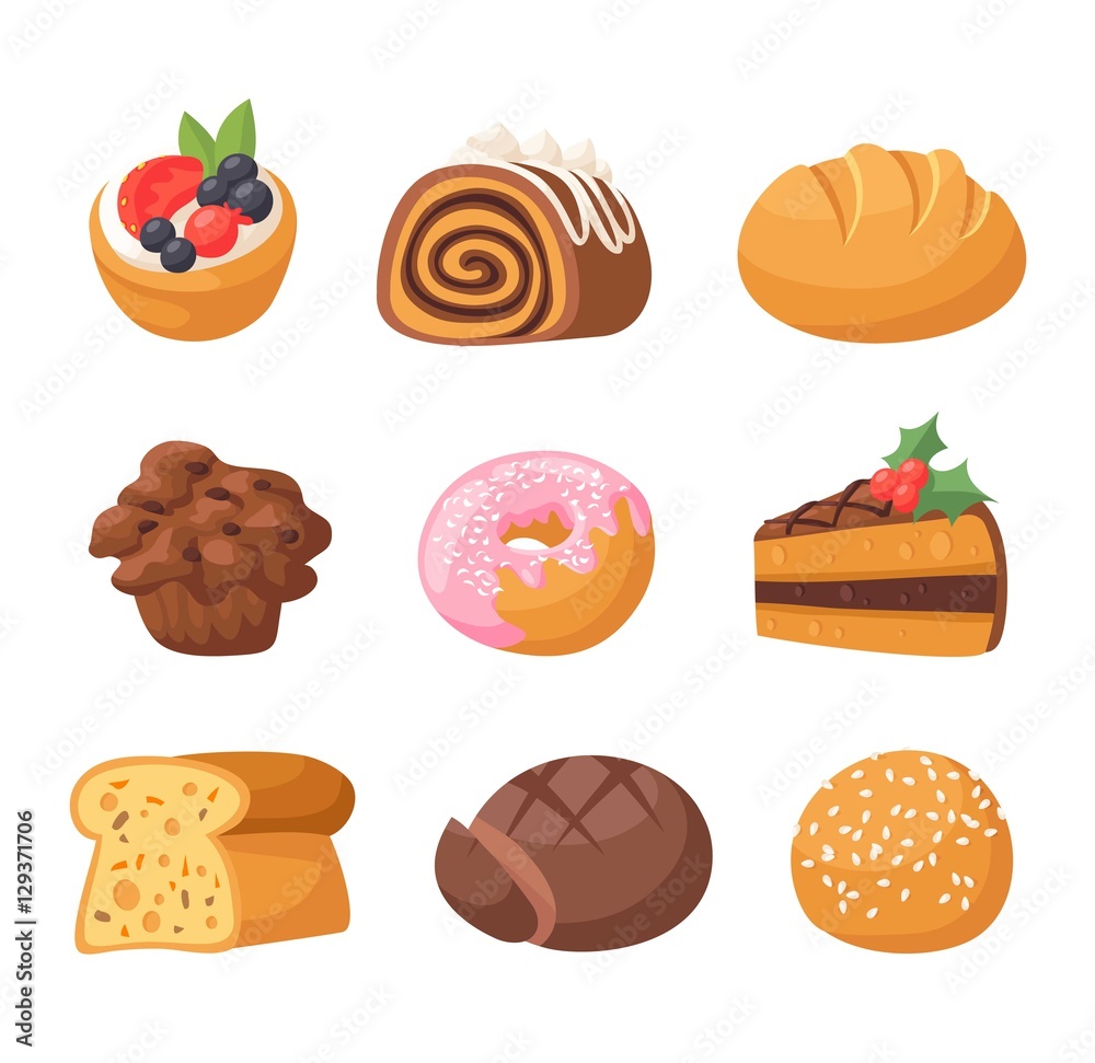 Cookie cakes isolated vector. Cookie cakes isolated vector.