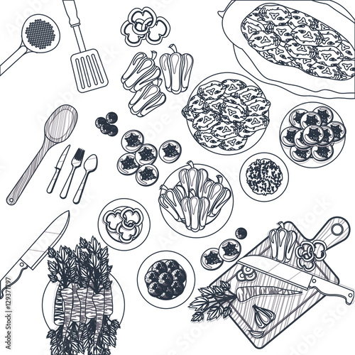 Cutlery turner spoon knife and table icon. Kitchen supply tool and cooking theme. Isolated design. Vector illustration