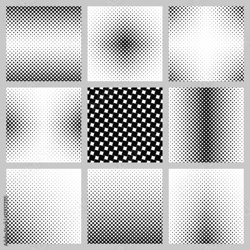 Black and white angular square pattern set