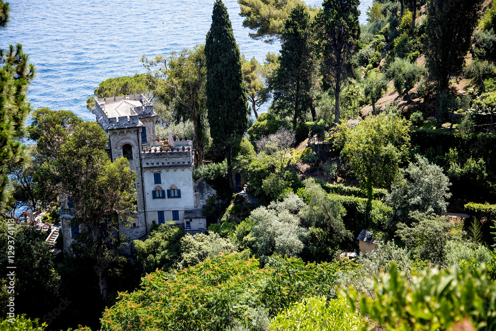 Garden at Portofino on the Italian Riviera in Liguria Italy