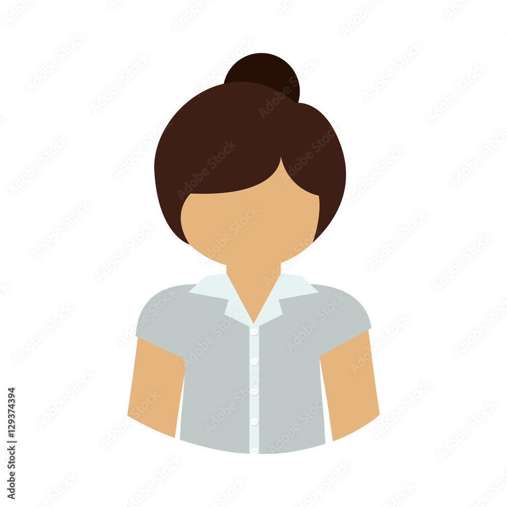 Woman icon. Girl female avatar person people and human theme. Isolated design. Vector illustration Woman icon. Girl female avatar person people and human theme. Isolated design. Vector illustration