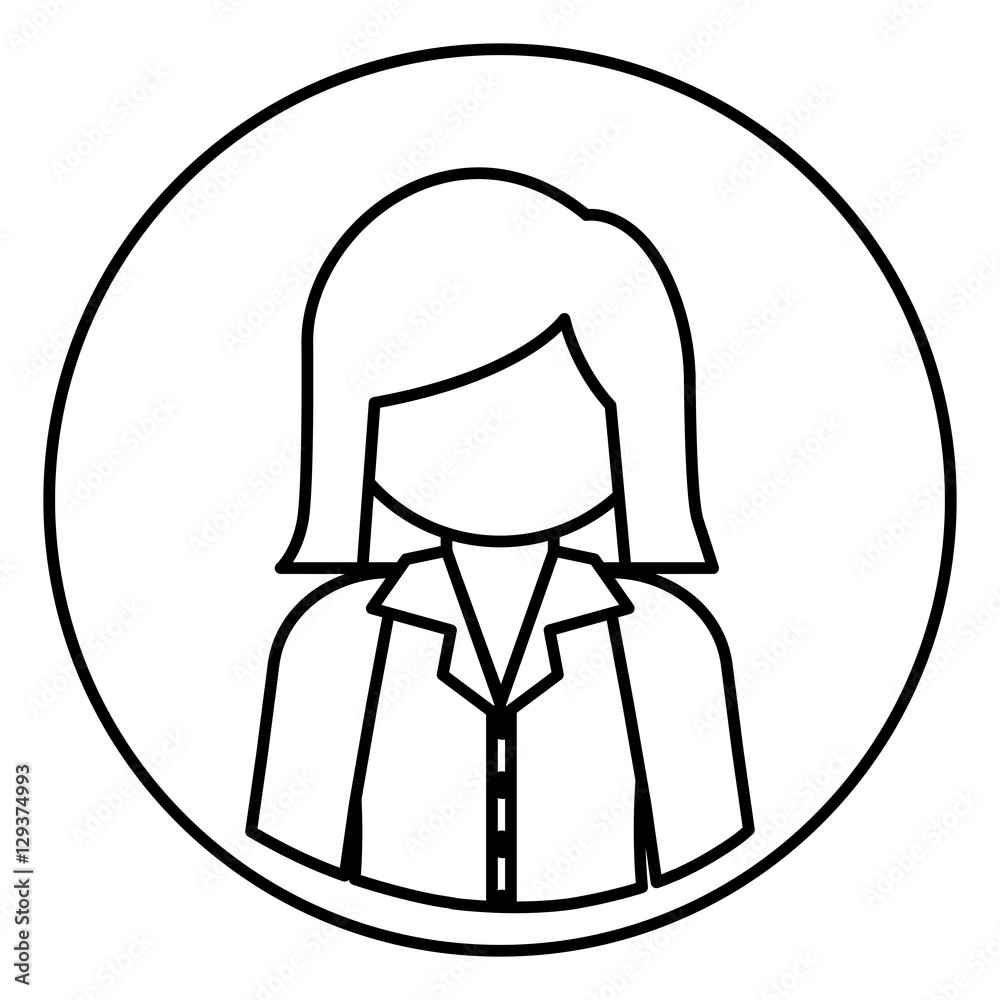 Woman icon. Girl female avatar person people and human theme. Isolated design. Vector illustration Woman icon. Girl female avatar person people and human theme. Isolated design. Vector illustration