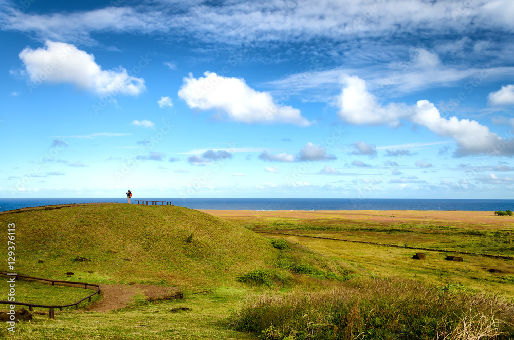 Lonely Easter Island landscape