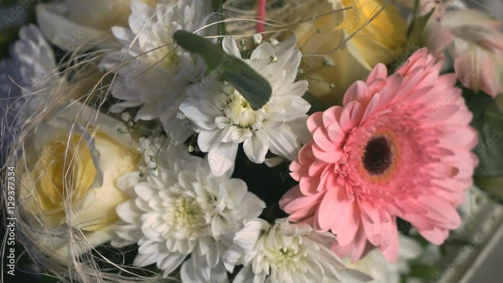 A beautiful bouquet of flowers from chrysanthemums. Close up A beautiful bouquet of flowers from chrysanthemums. Close up