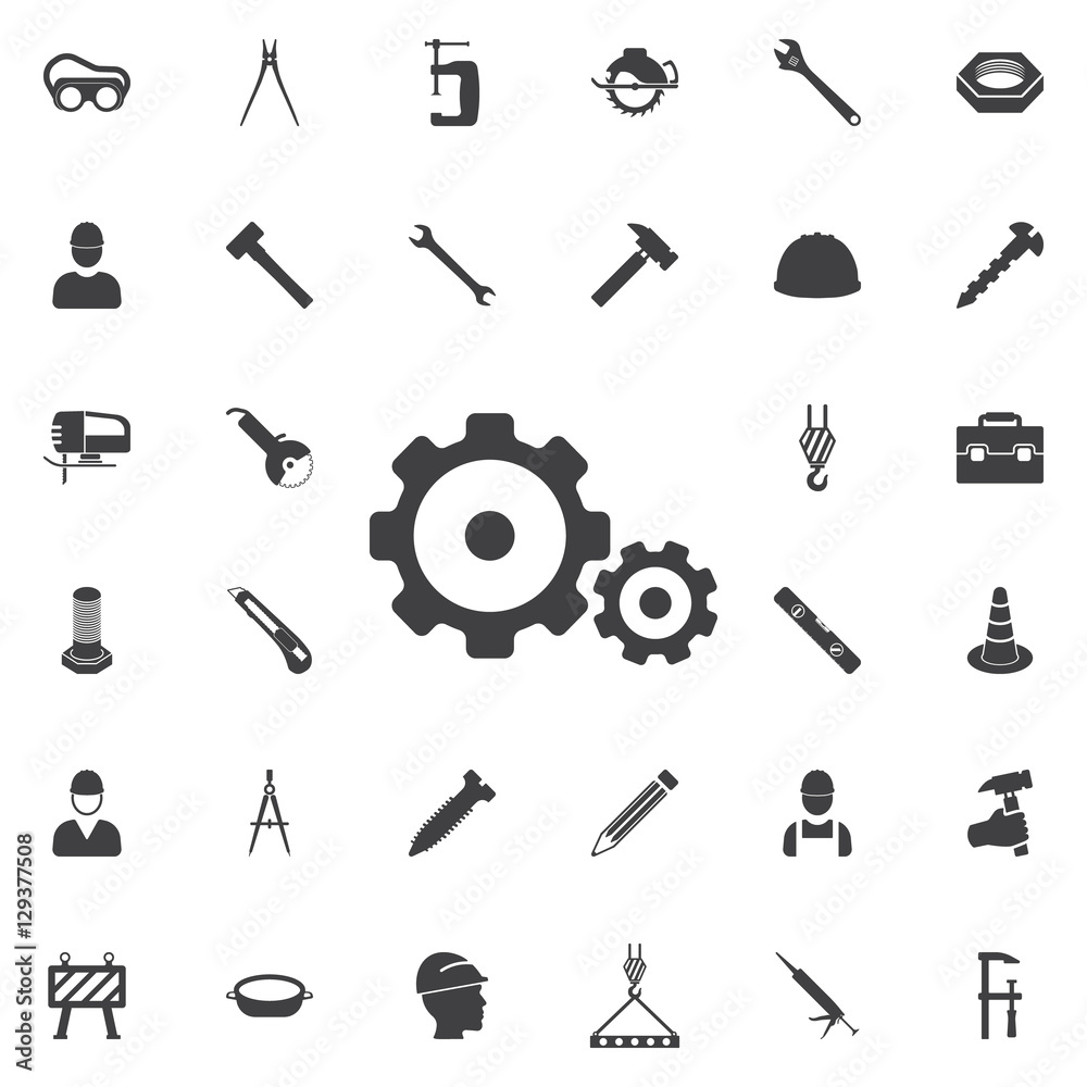Gear icon. Construction icons universal set for web and mobile Gear icon. Construction icons universal set for web and mobile