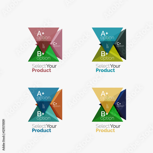 Set of triangle geometric business infographic templates © antishock