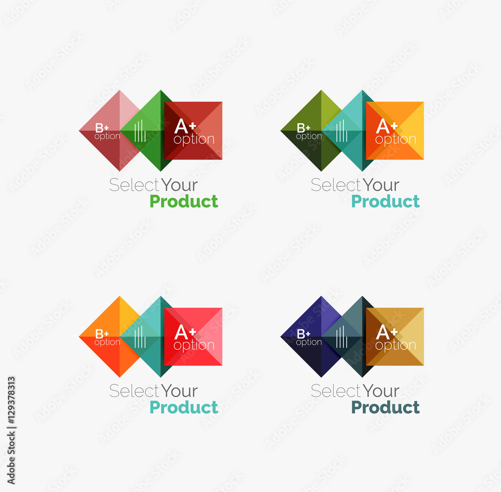 Set of abstract square interface menu navigation button Set of abstract square interface menu navigation button