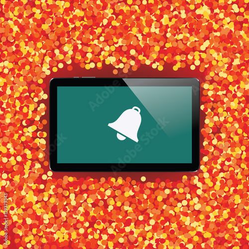 Digital tablet with shiny sensor screen. Electronic smart device. Mobile gadget.