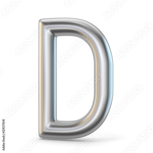 Metal alphabet symbol. Letter D 3D