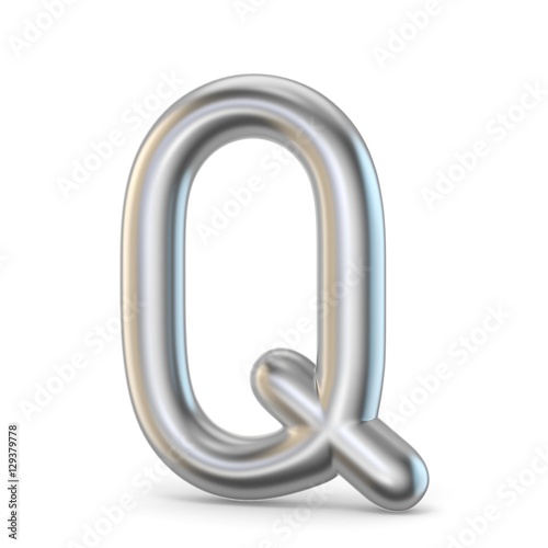 Metal alphabet symbol. Letter Q 3D