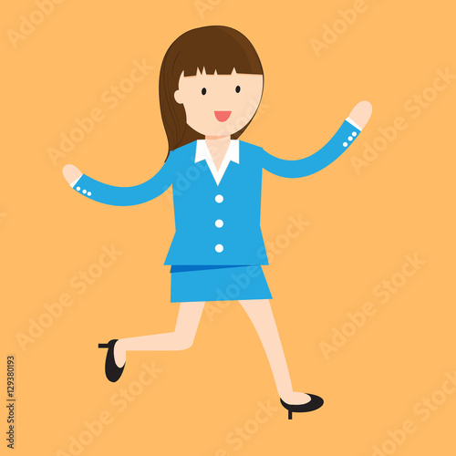 Business woman cartoon character. confident young female professional. vector illustration