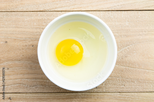 Egg liquid in the bowl