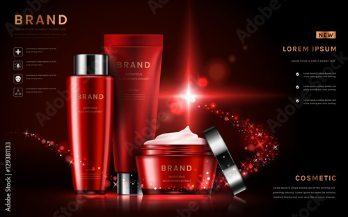 Attractive cosmetic set ads