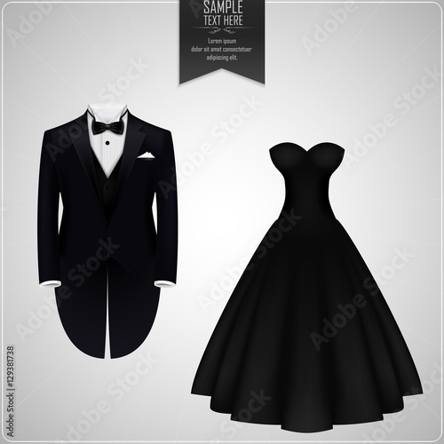 Tuxedo and bridal gown